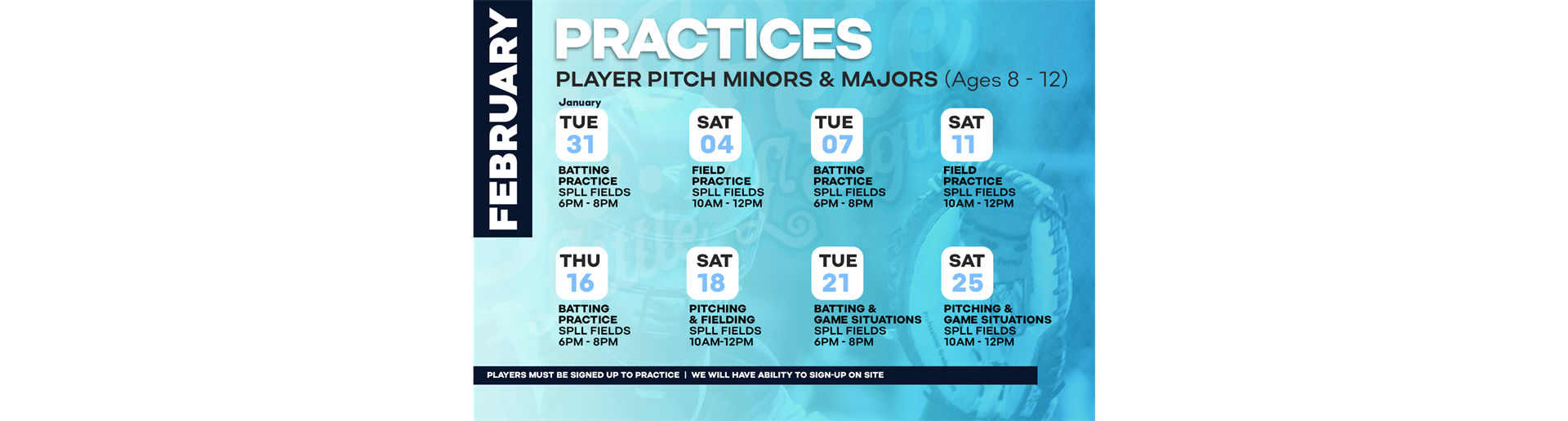 2023 SPRING TRAINING SCHEDULE & REGISTRATION